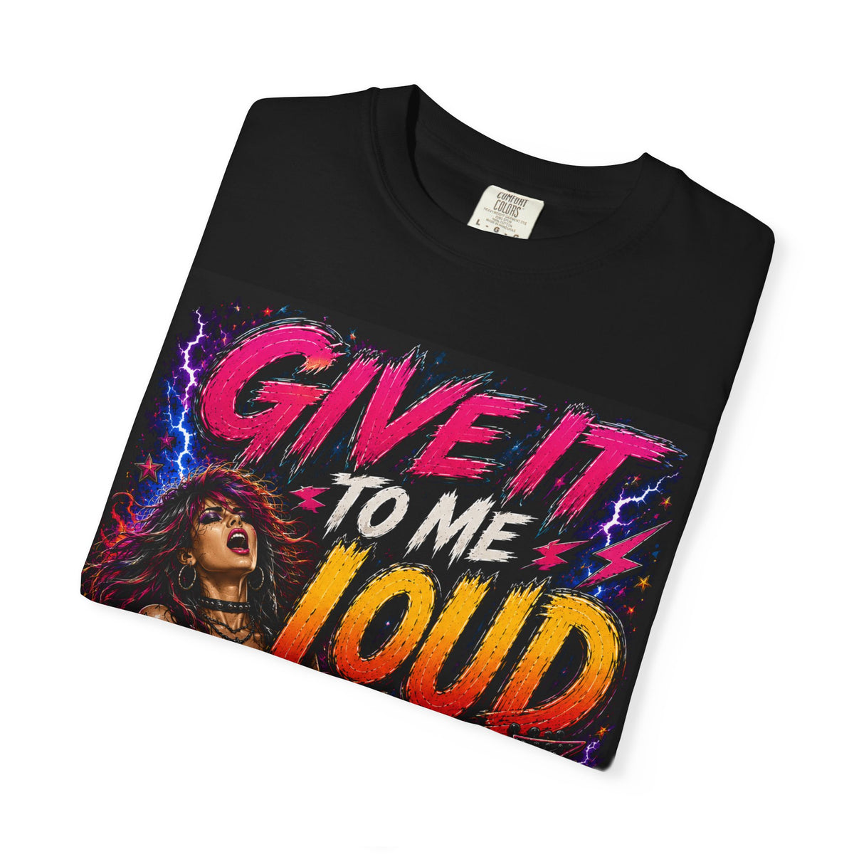 Give It To Me Loud rock guitarist T-shirt | Vintage 80s metal tee
