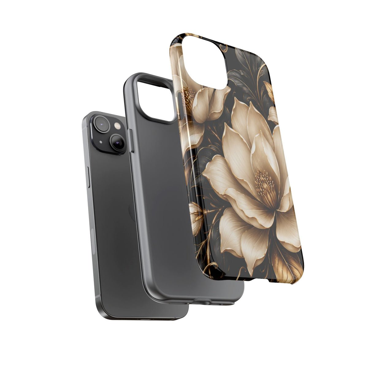 Floral Tough Case — Elegant Gold Magnolia Phone Case
