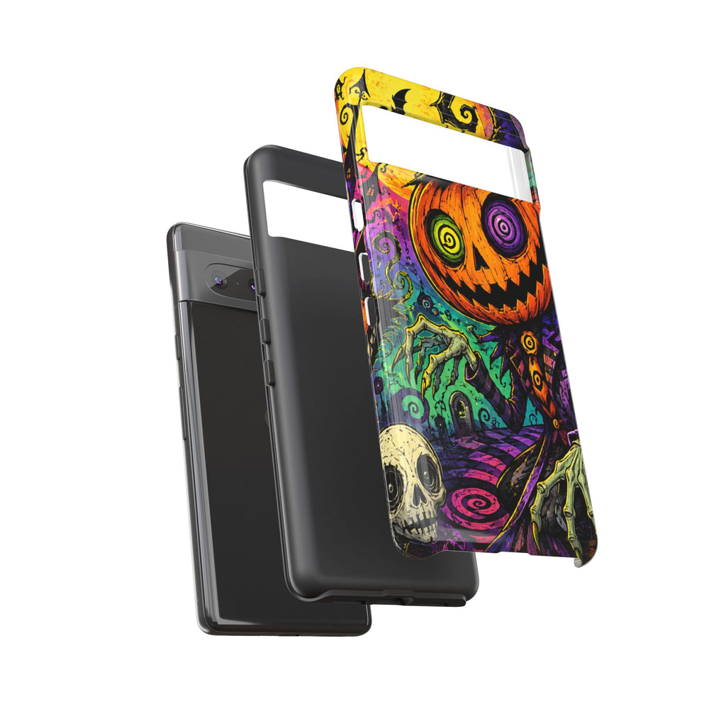 Halloween Pumpkin Skull Phone Case — Psychedelic Jack-o'-Lantern Tough Case