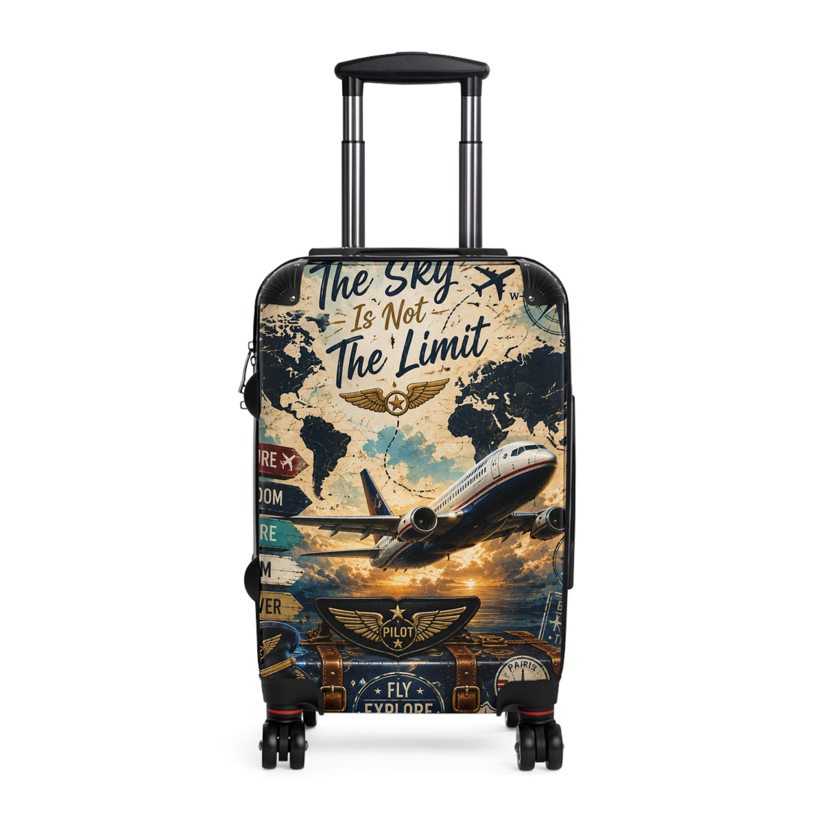 Suitcase - 'The Sky Is Not The Limit' Vintage Pilot Travel Carry-On