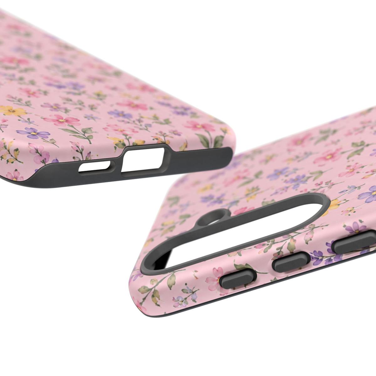 Floral Pink Tough Phone Case — Pastel Wildflower Protective Case