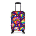Hot Air Balloon Suitcase Cover — Colorful Travel Luggage Protector with Floral & Rainbow Balloons
