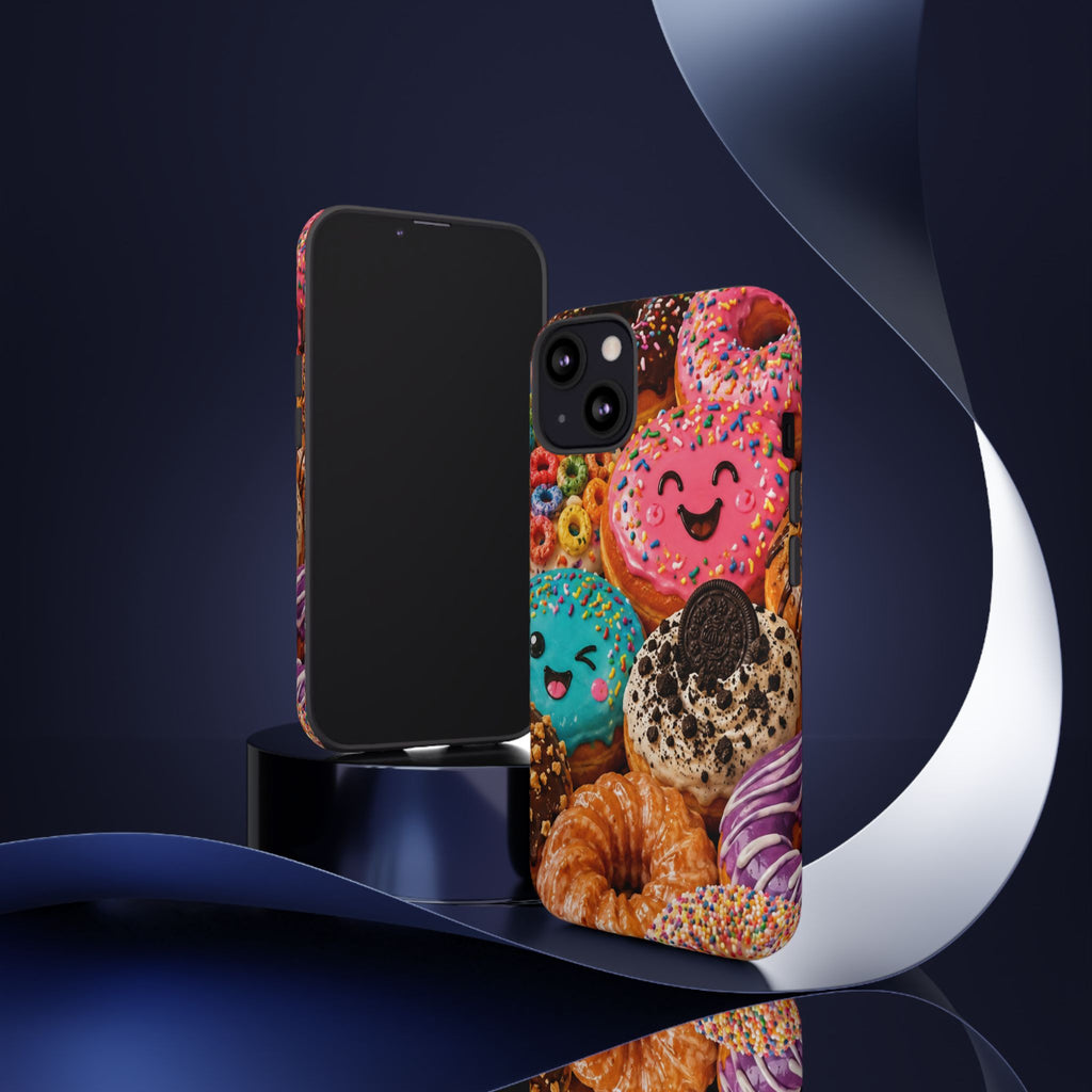 Donut Smile Tough Phone Case — Cute Colorful Desserts Protective Cover