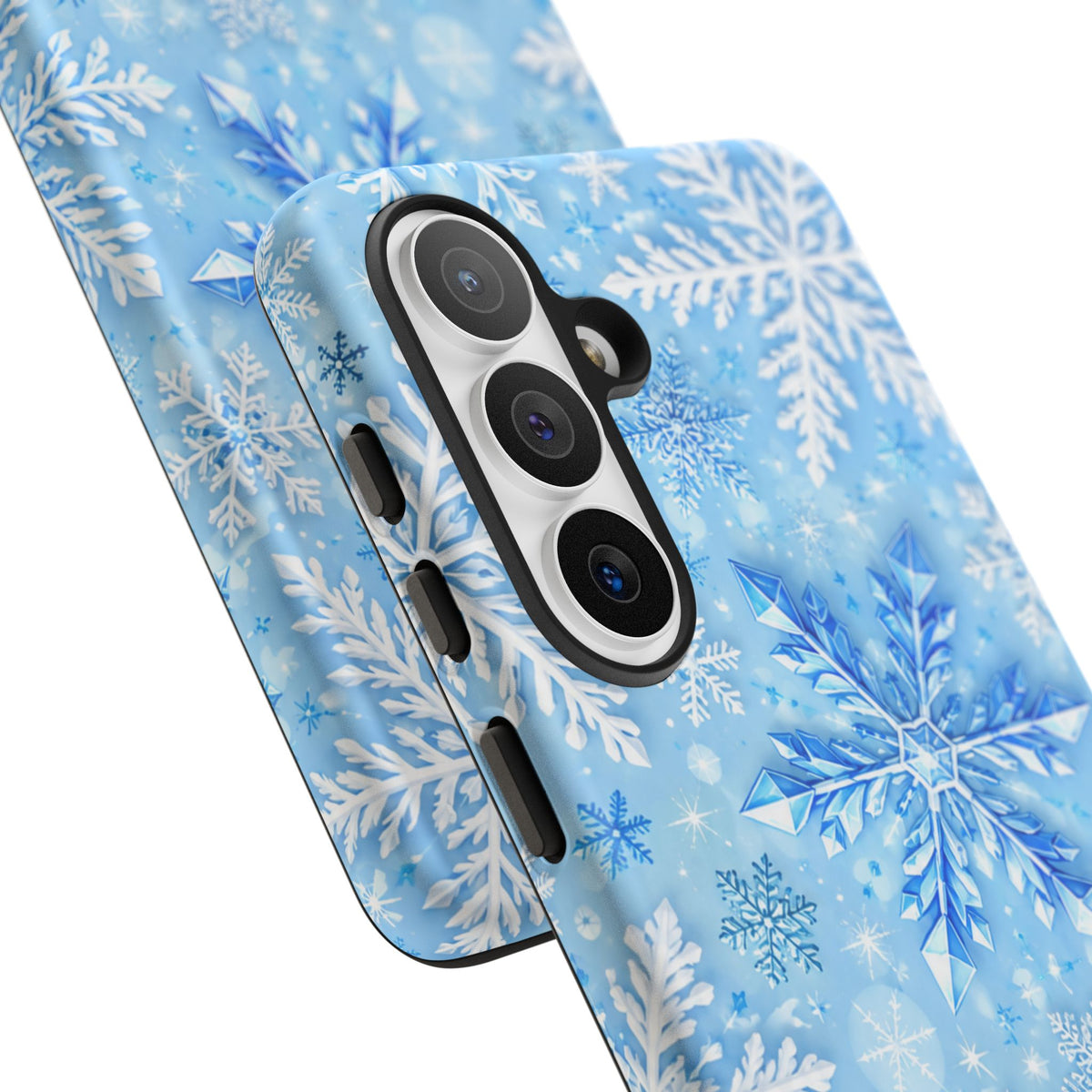 Winter Snowflake Tough Phone Case — Blue Holiday Protective Cover