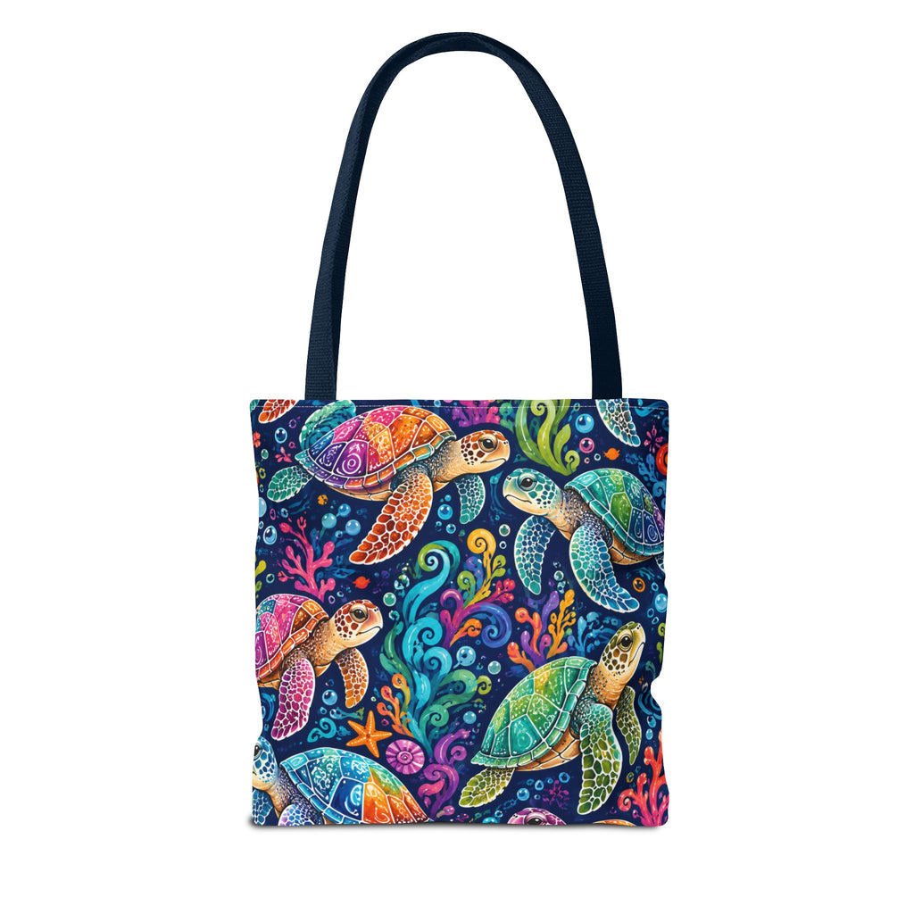 Colorful Sea Turtles Tote Bag — Vibrant Ocean Art Beach Tote