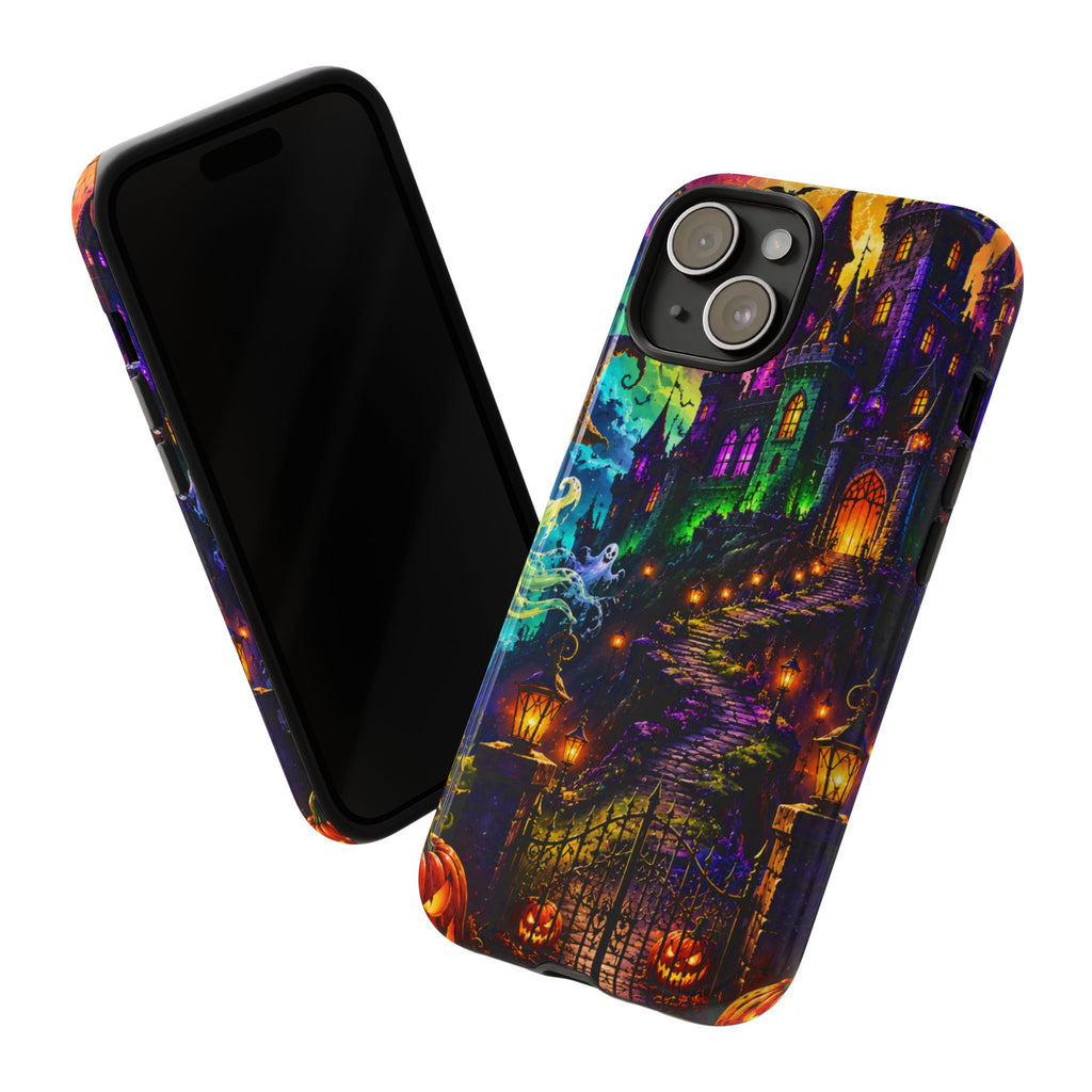 Halloween Haunted Castle Phone Case — Spooky Pumpkin & Ghost Tough Case