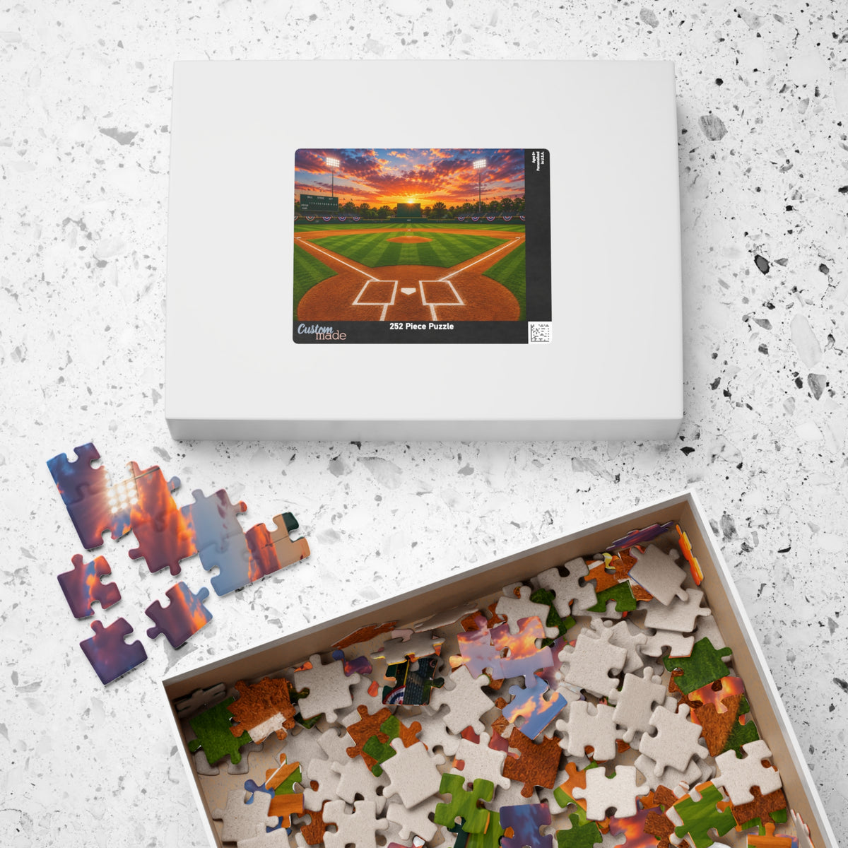 Sunset Baseball Field Jigsaw Puzzle — Stadium Scenery Puzzle (110/252/520/1014 pcs)