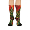 Christmas Tree Crew Socks — Festive Red & Green Holiday Cushion Crew