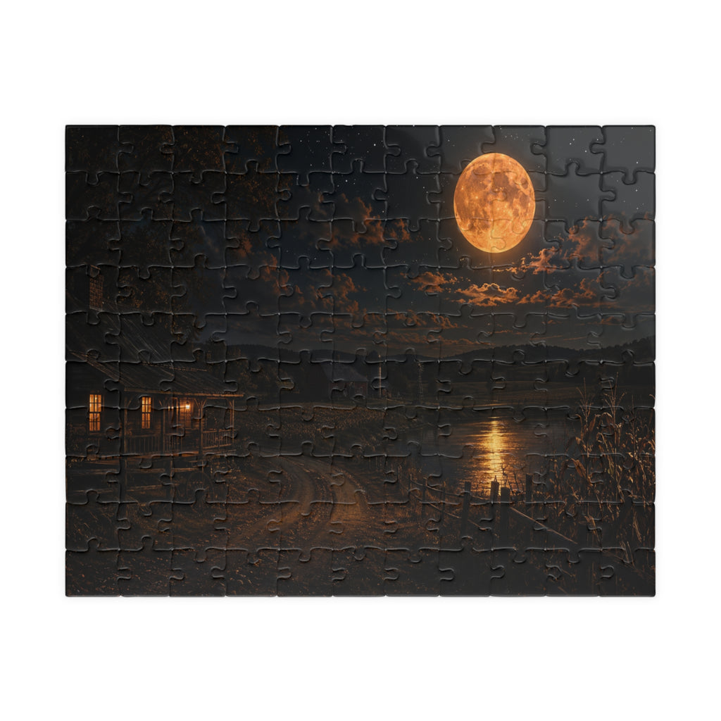 Moonlit Harbor Jigsaw Puzzle — Scenic Night Ocean Puzzle (110/252/520/1014 pcs)
