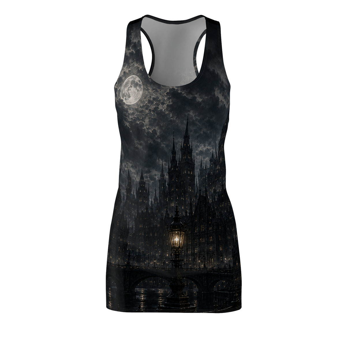 Gothic Moonlit Castle Racerback Dress - Halloween