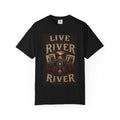 Live by the River graphic T-Shirt | Vintage riverboat design