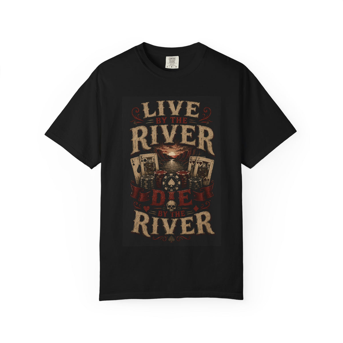 Live by the River graphic T-Shirt | Vintage riverboat design