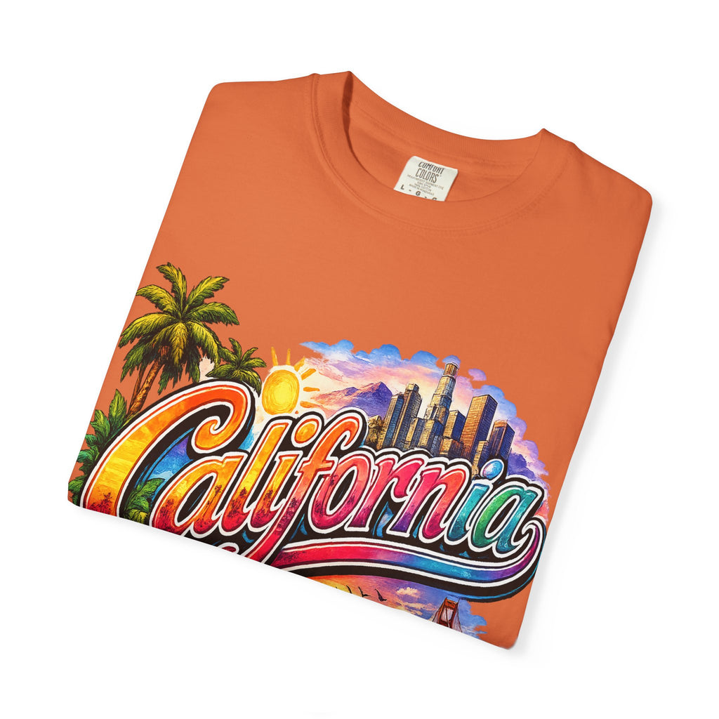 California Sunset Scenic T-shirt | Golden Gate Palm Beach Hibiscus