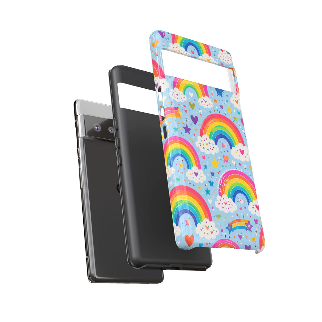 Rainbow Clouds Phone Case — Cute Pastel Rainbow Pattern Tough Case