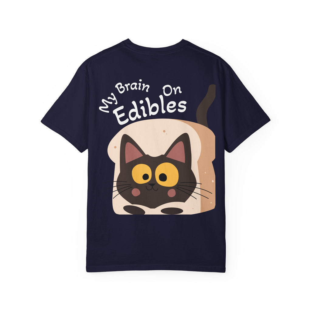 Black Cat in Toast T-Shirt | Cute Kawaii Kitty Illustration