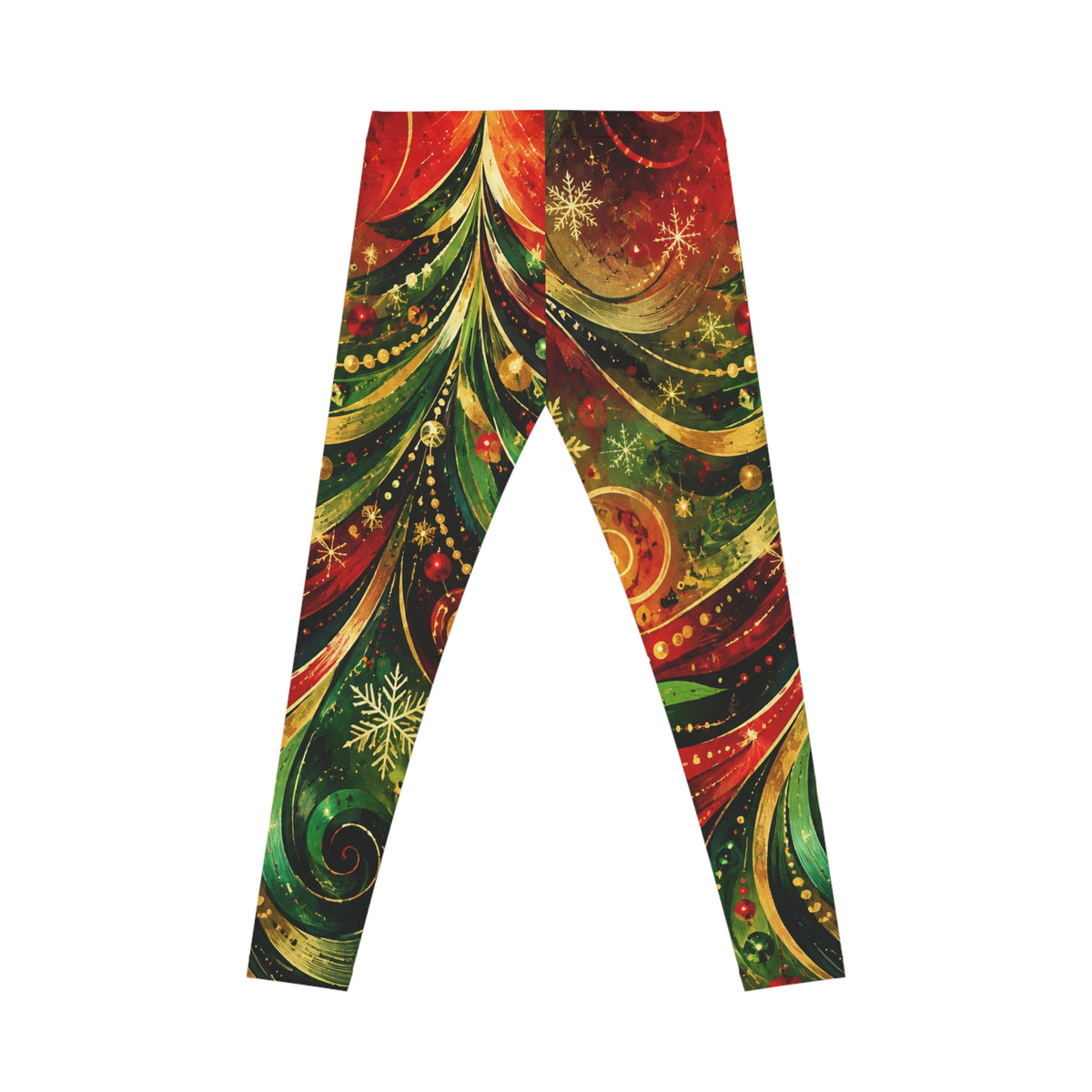 Christmas Swirl Leggings — Festive Holiday Tree Print