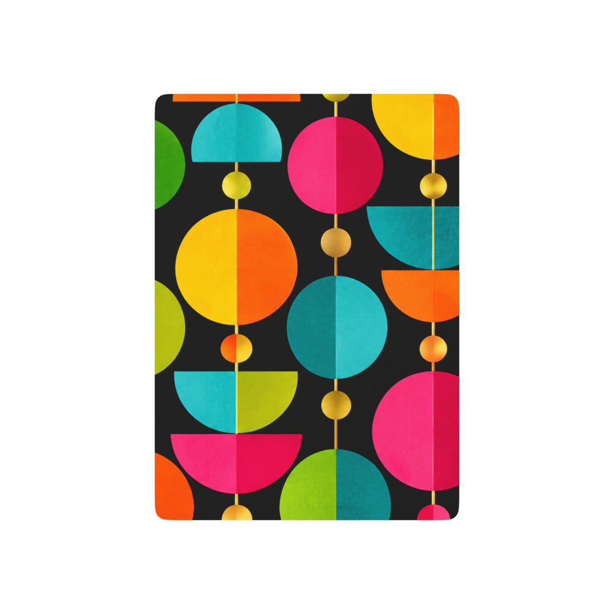 Midcentury Geometric Circles Poker Playing Cards | Bright Retro Deck