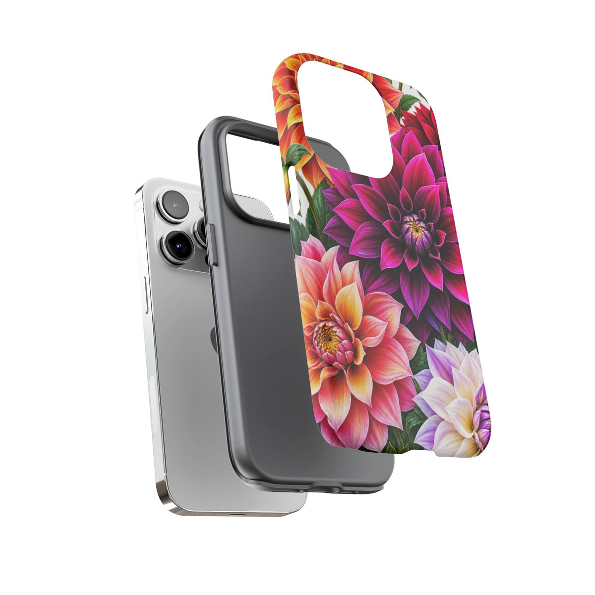 Floral Dahlia Tough Phone Case — Vibrant Protective Floral Phone Cover