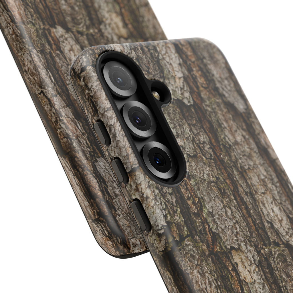 Bark Texture Phone Case - Rugged Woodland Camouflage for Nature Lovers