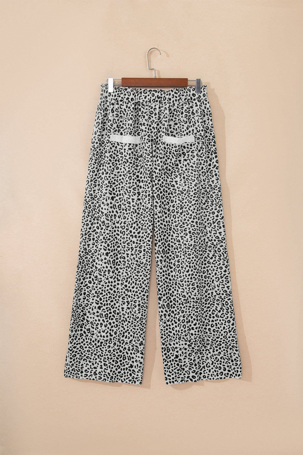 Leopard Terry Knit Wide Leg Pants