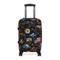 Adventure Patch Carry-On Suitcase – Wander Far Travel Luggage with Mountain, Compass & Bear Design