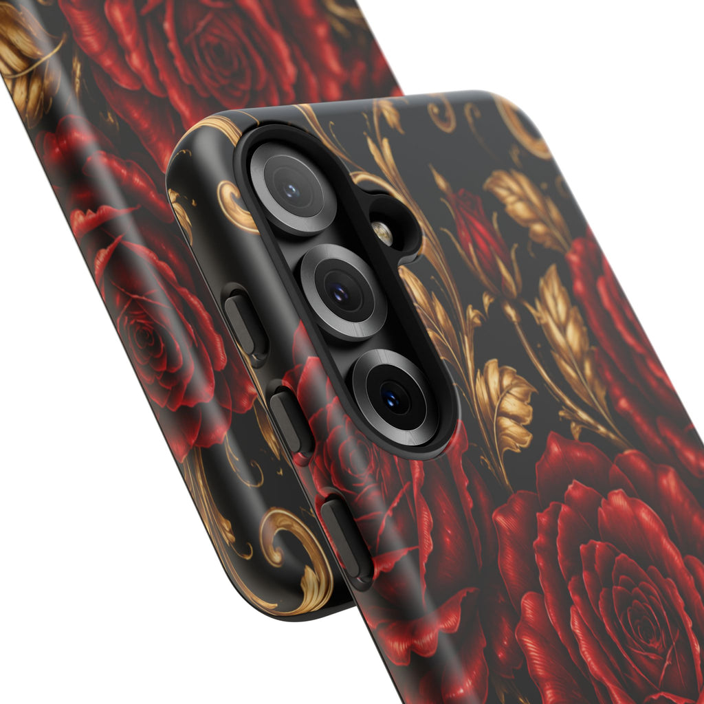 Tough Cases — Vintage Red Rose Floral Phone Case