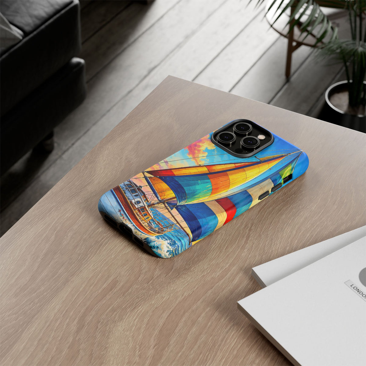 Sailboat Sunset Phone Case — Colorful Nautical iPhone Cover