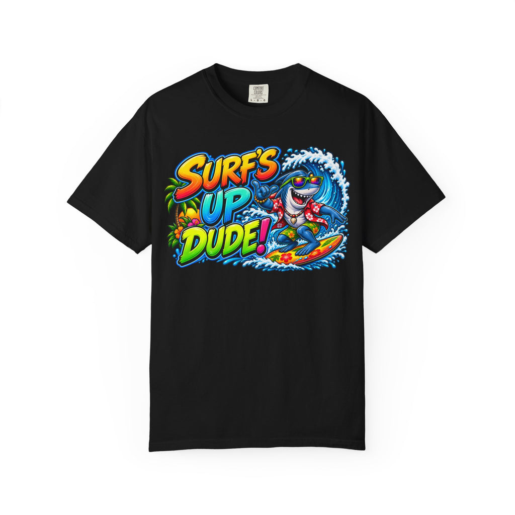 Surf's Up Dude! Surf Shark Graphic T-Shirt