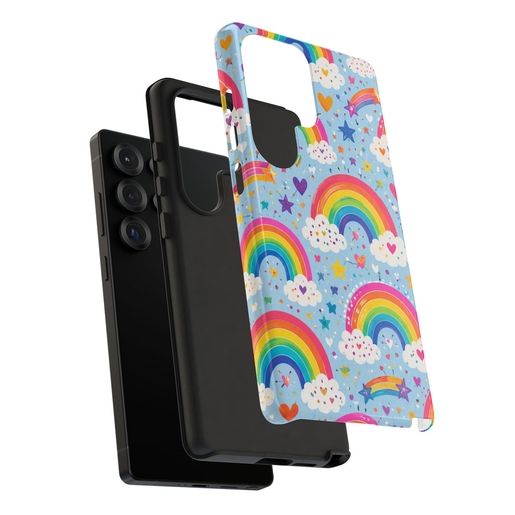 Rainbow Clouds Phone Case — Cute Pastel Rainbow Pattern Tough Case