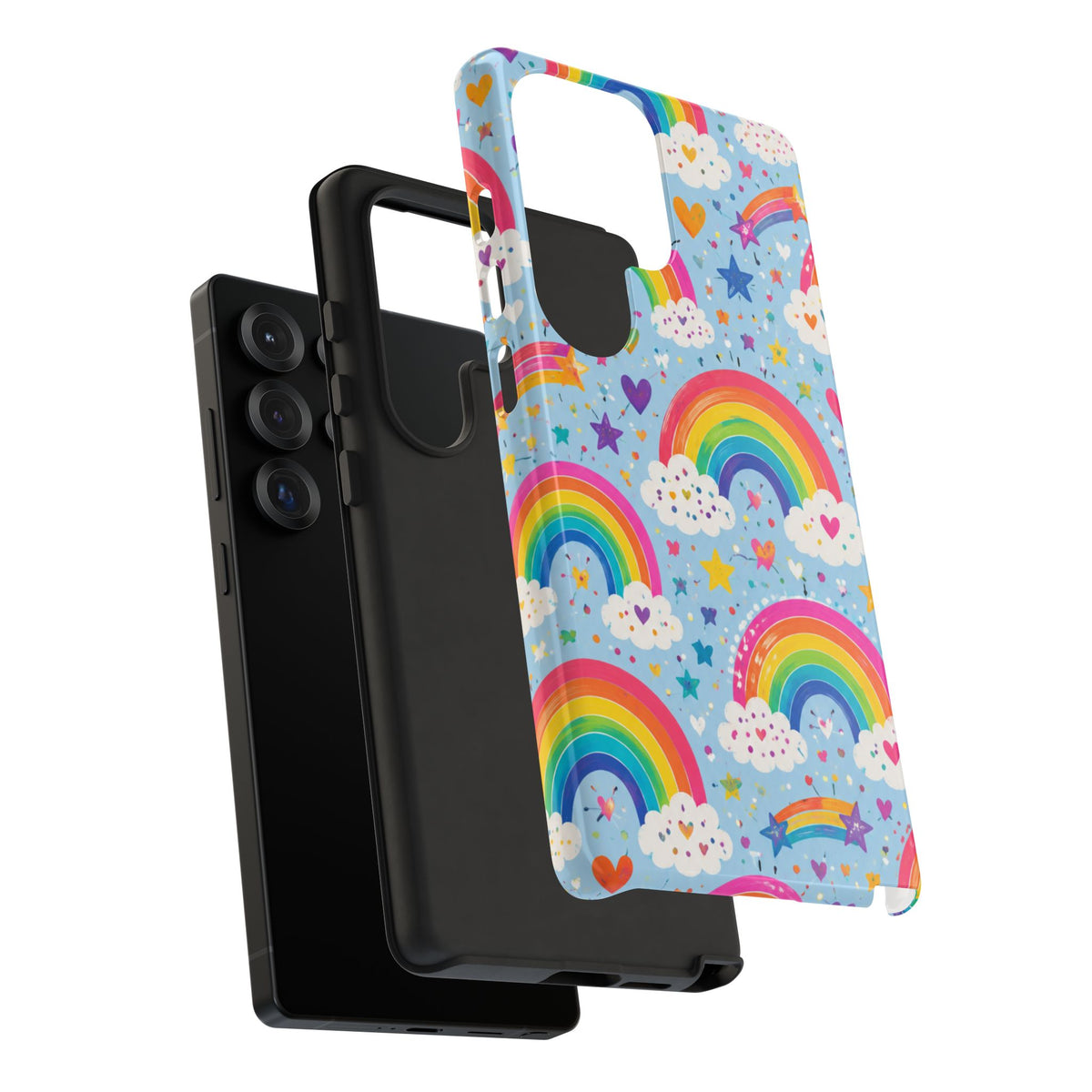 Rainbow Clouds Phone Case — Cute Pastel Rainbow Pattern Tough Case