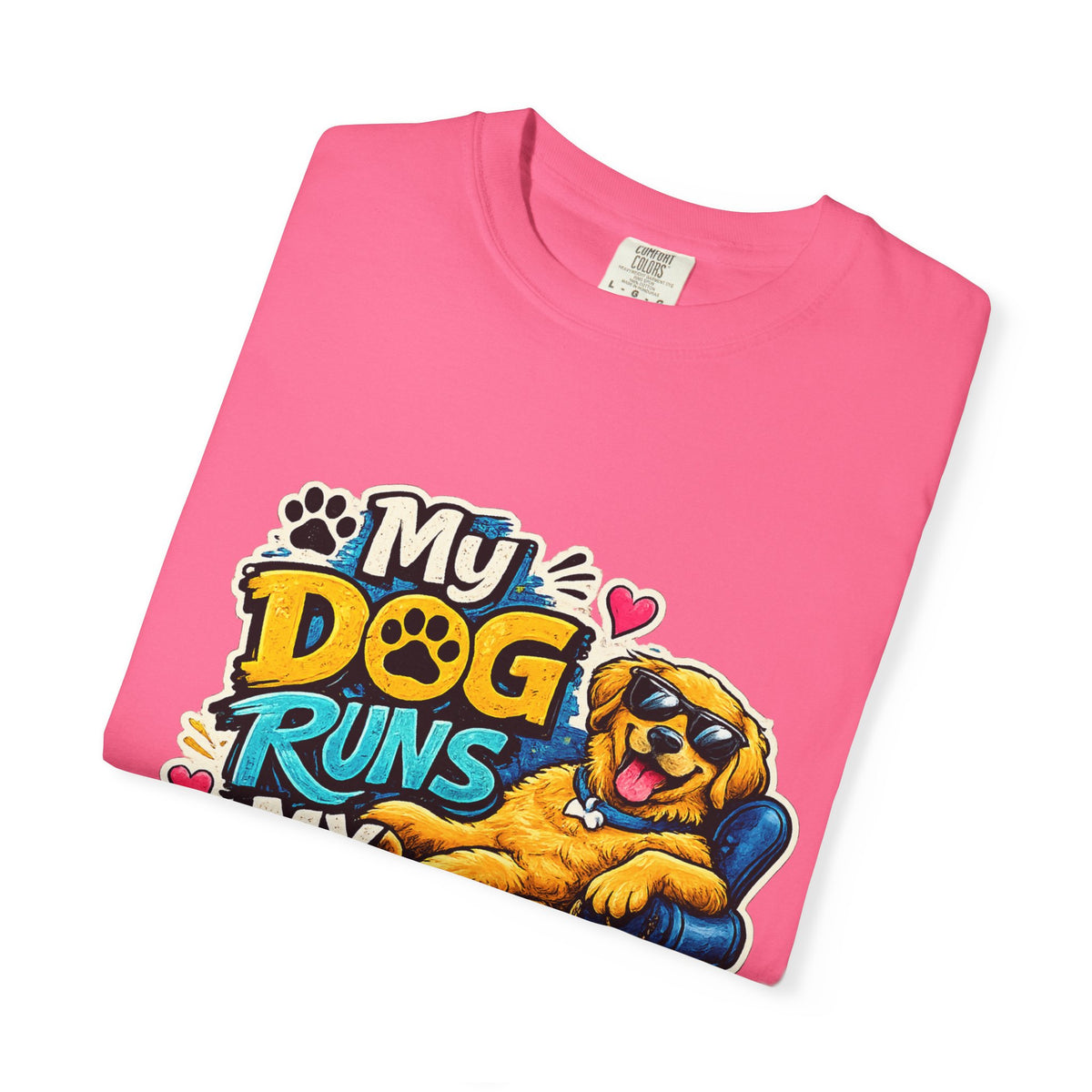 My Dog Runs My Life T-shirt | Funny Dog Lover Tee