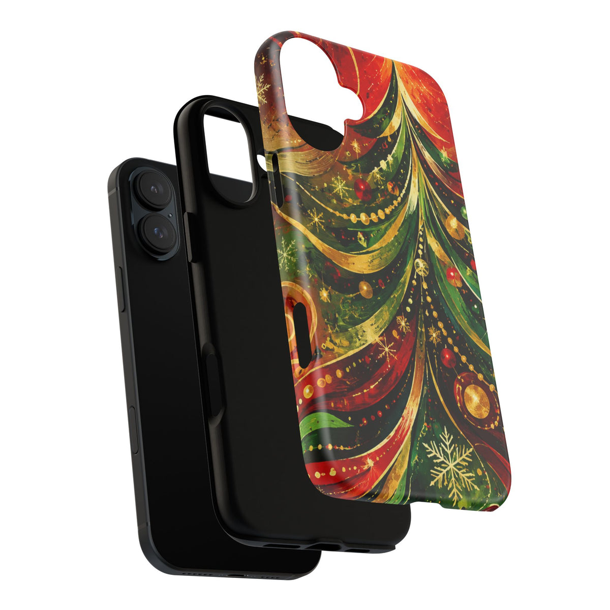 Christmas Tree Tough Phone Case — Festive Red & Green Holiday Phone Cover