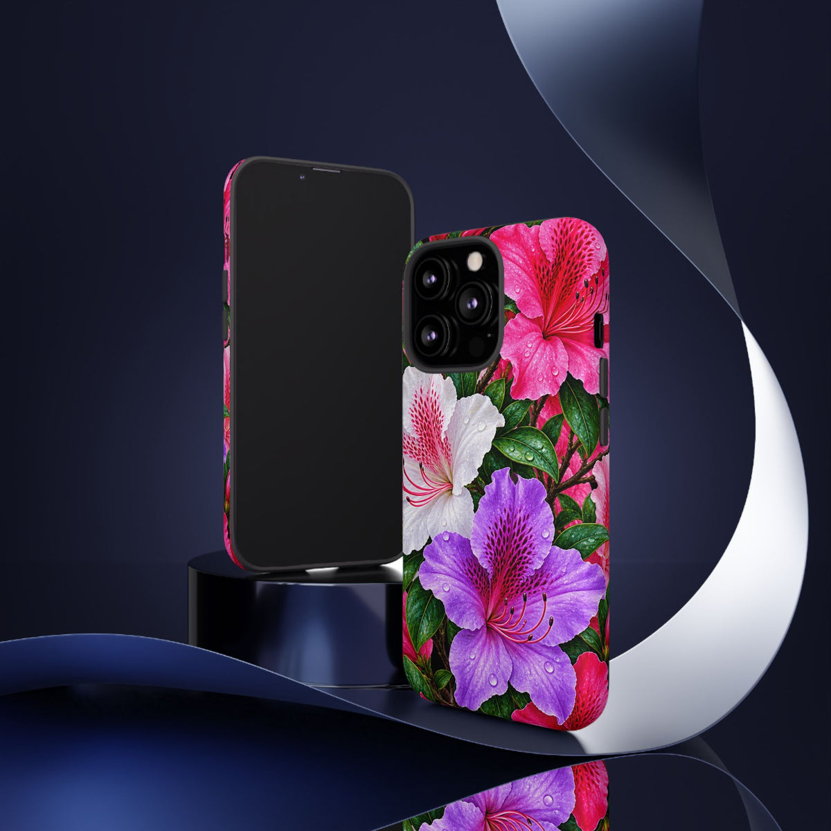 Floral Azalea Phone Case — Vibrant Pink & Purple Blossom Protection