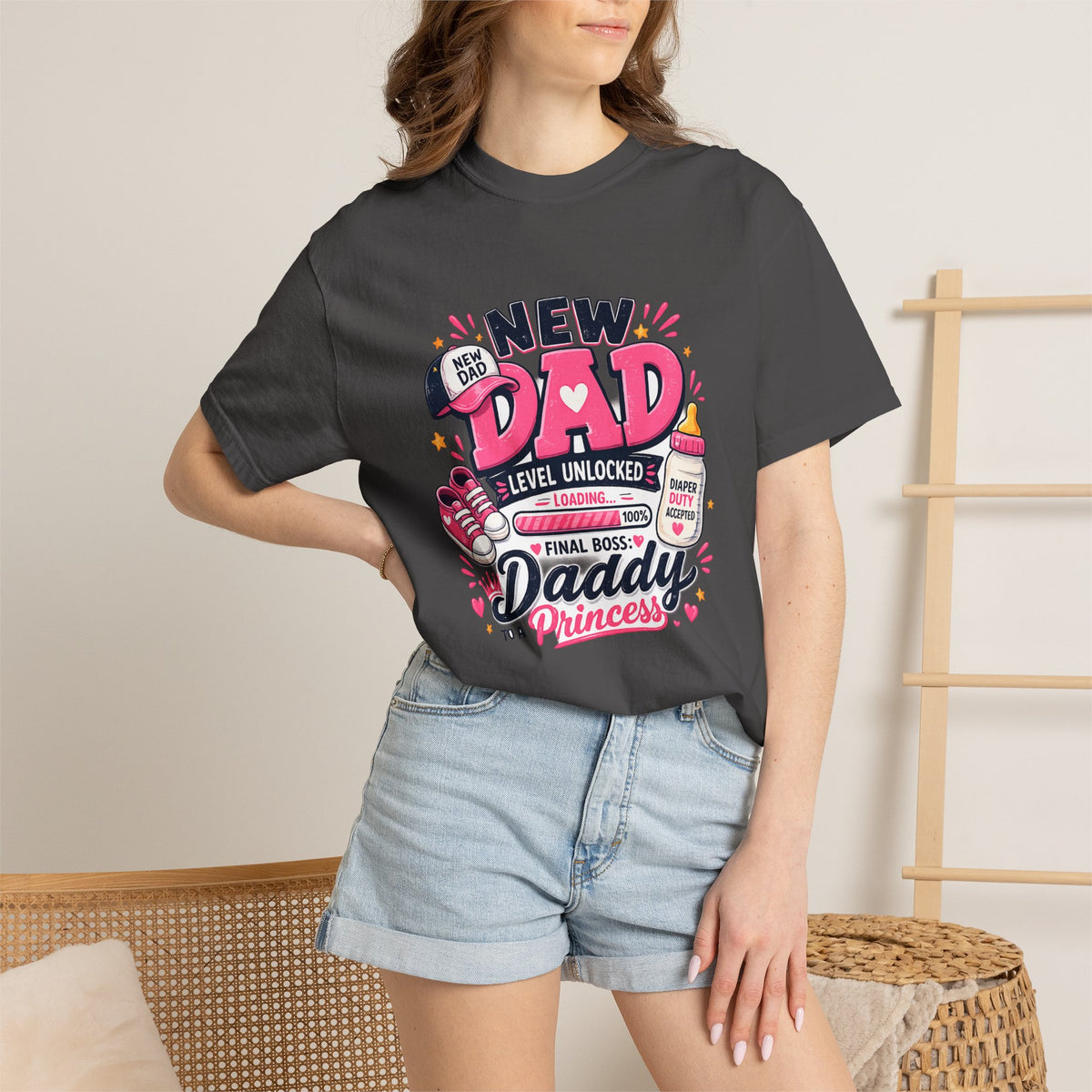 New Dad Level Unlocked T-shirt | Daddy to a Princess
