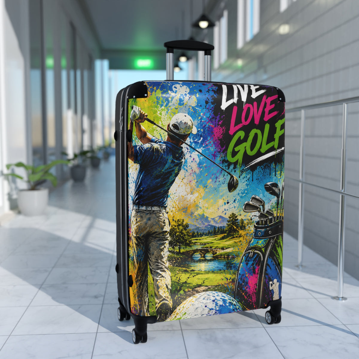 Live Love Golf Suitcase – Colorful Golf Travel Luggage