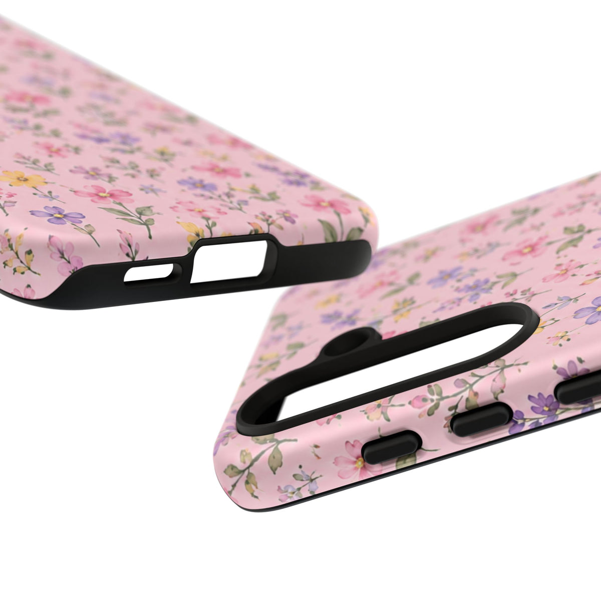 Floral Pink Tough Phone Case — Pastel Wildflower Protective Case