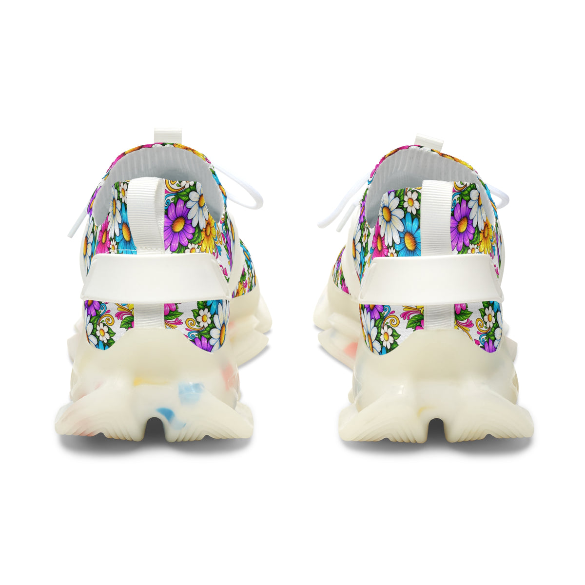 Daisy Garden Mesh Sneakers — Floral Women's Athletic Shoes
