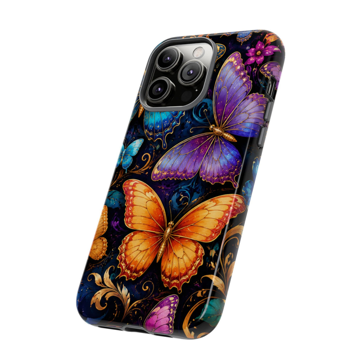 Butterfly Tough Phone Case — Colorful Floral Butterflies Protective Cover