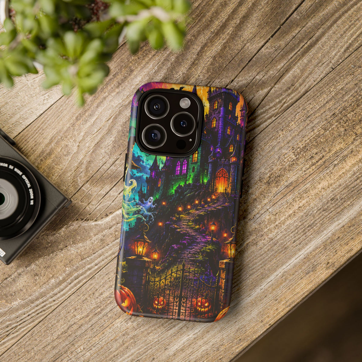 Halloween Haunted Castle Phone Case — Spooky Pumpkin & Ghost Tough Case
