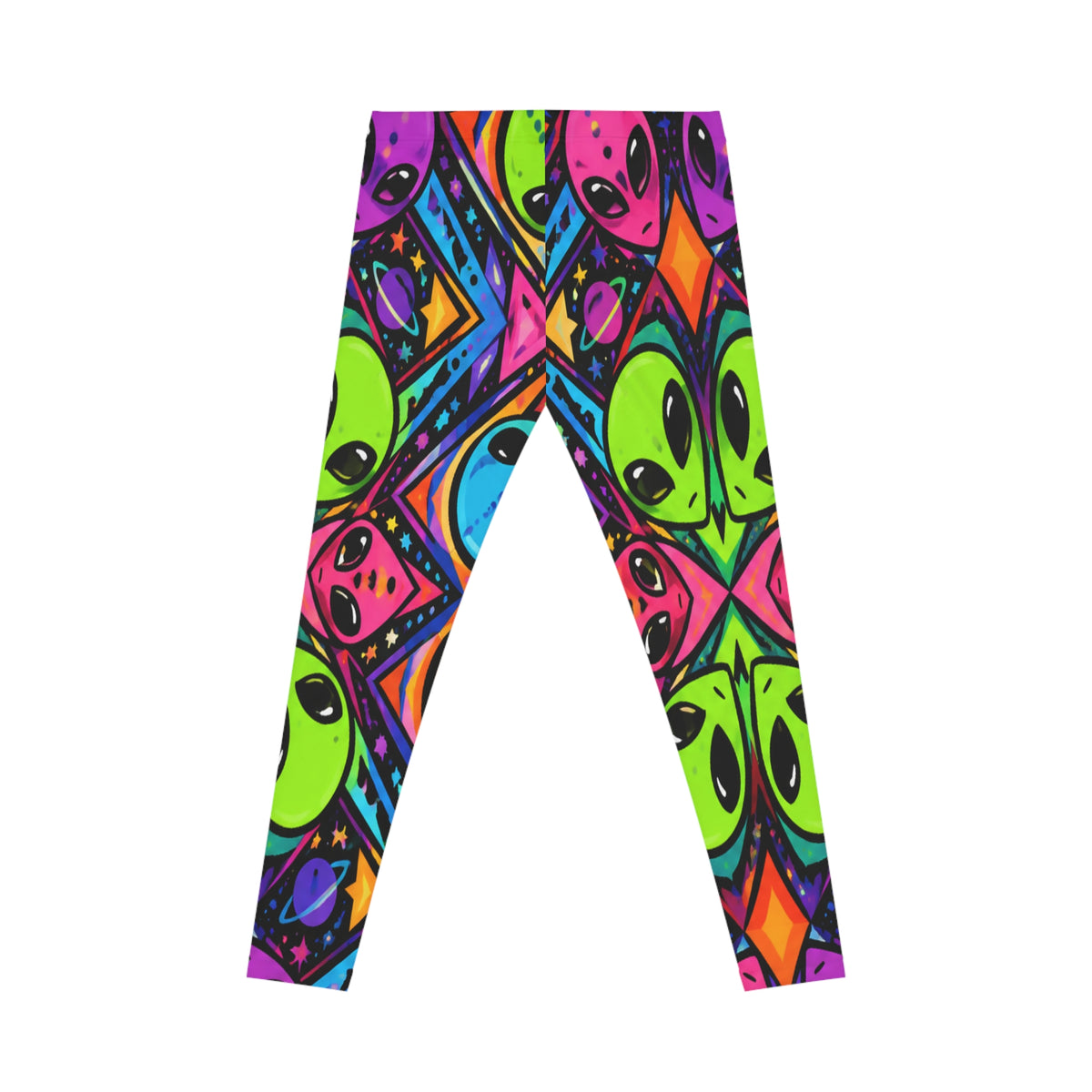 Neon Alien Print Leggings — Psychedelic Galaxy Pattern Women's Leggings