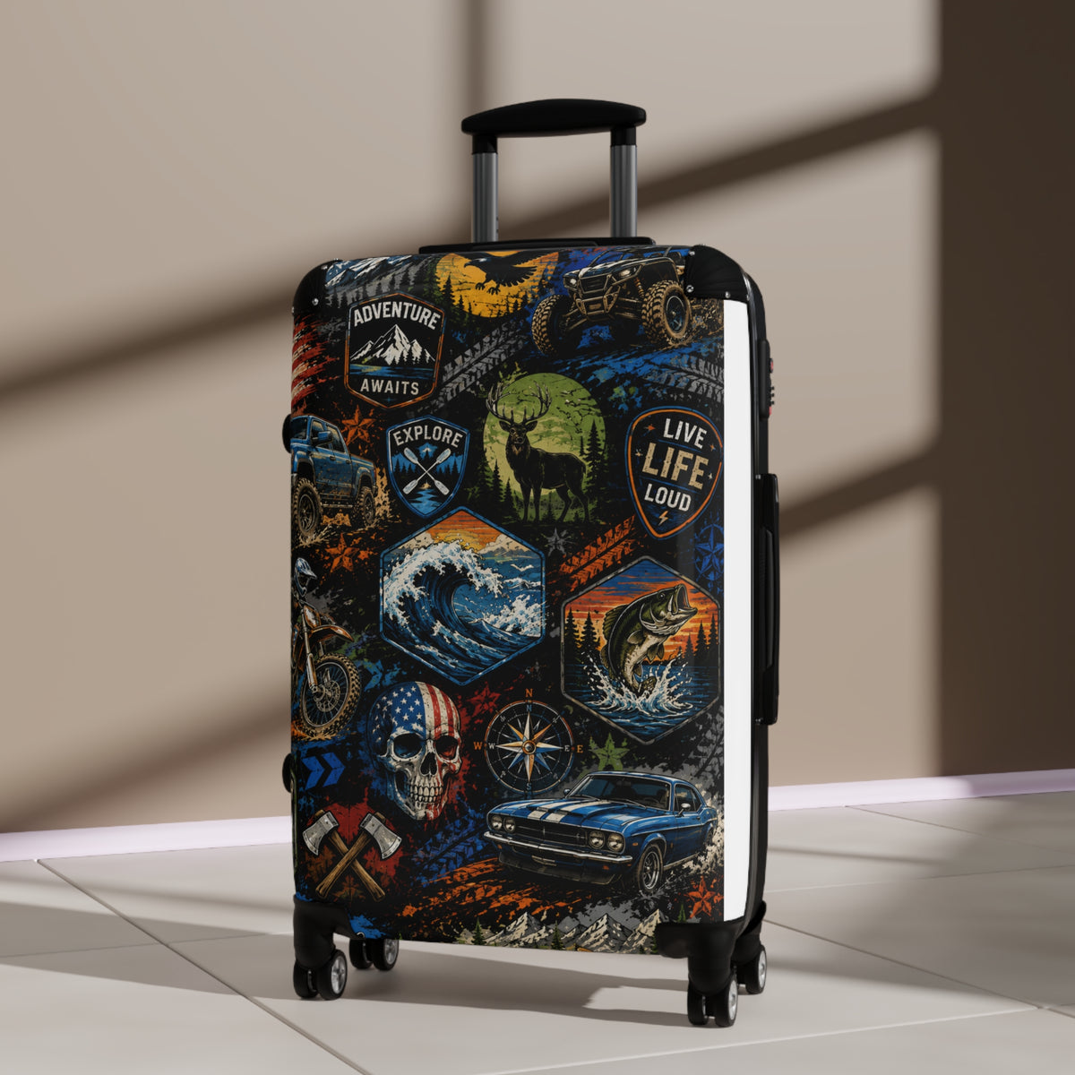 Adventure Patch Carry-On Suitcase — Live Life Loud Travel Luggage