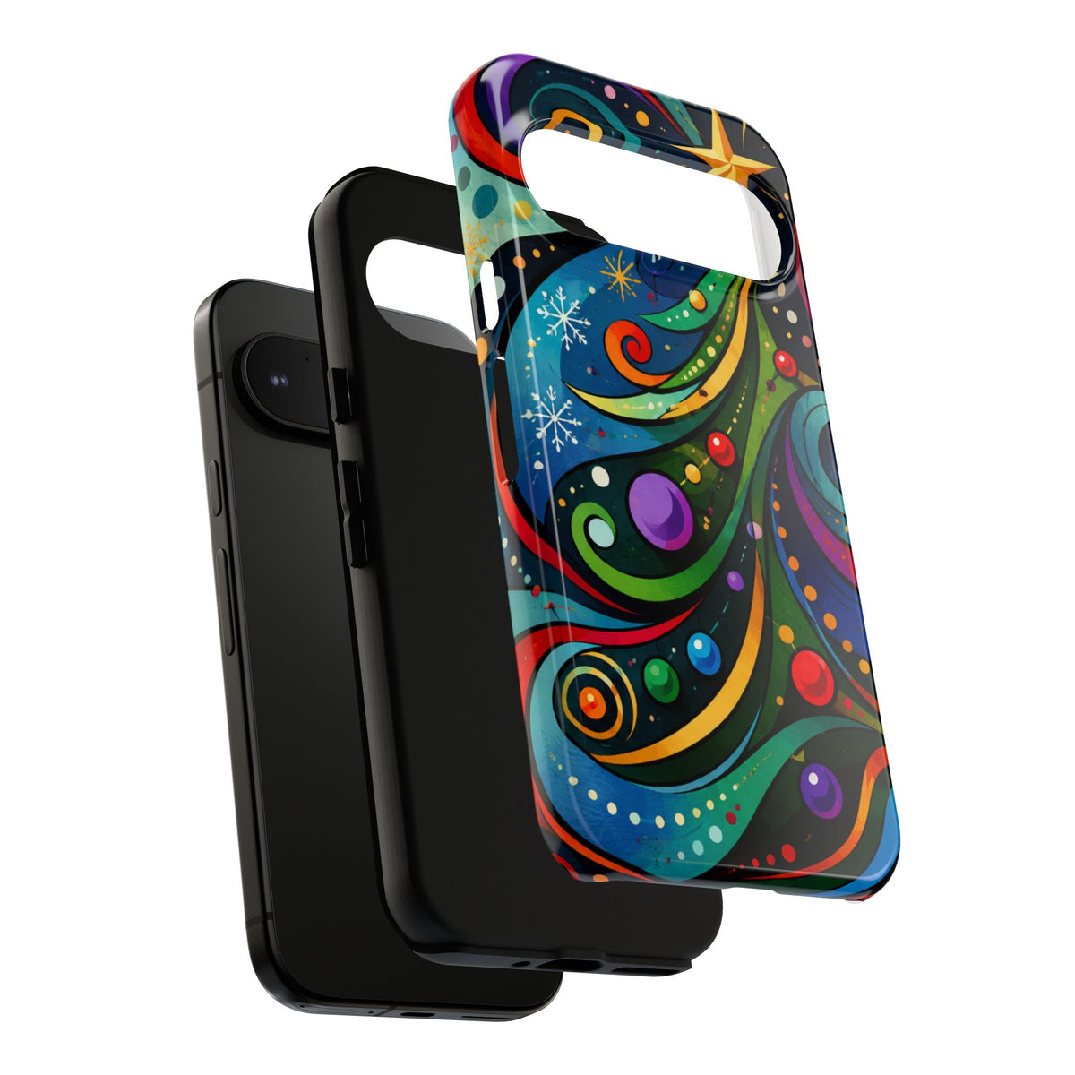 Colorful Swirl Christmas Tree Tough Phone Case