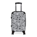 Pet Paw Print Suitcase — Grey Travel Luggage with Cat & Dog Paw Pattern