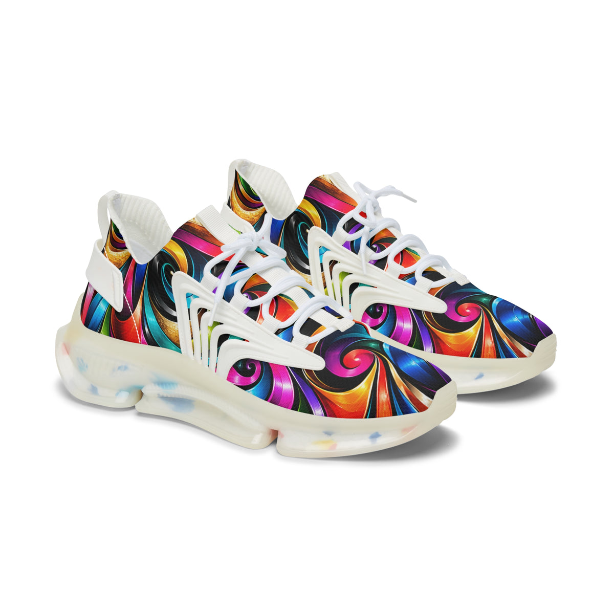 Women's Mesh Sneakers — Colorful Swirl Athletic Shoes for Stylish Everyday Wear