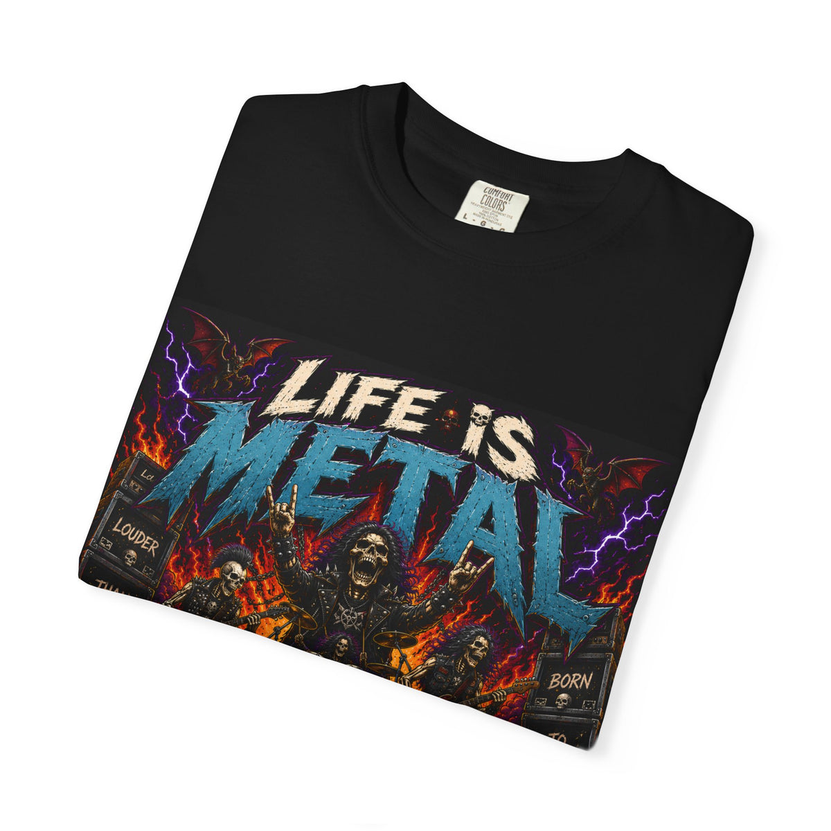 Life Is Metal graphic T-shirt | Metal Is Life band tee