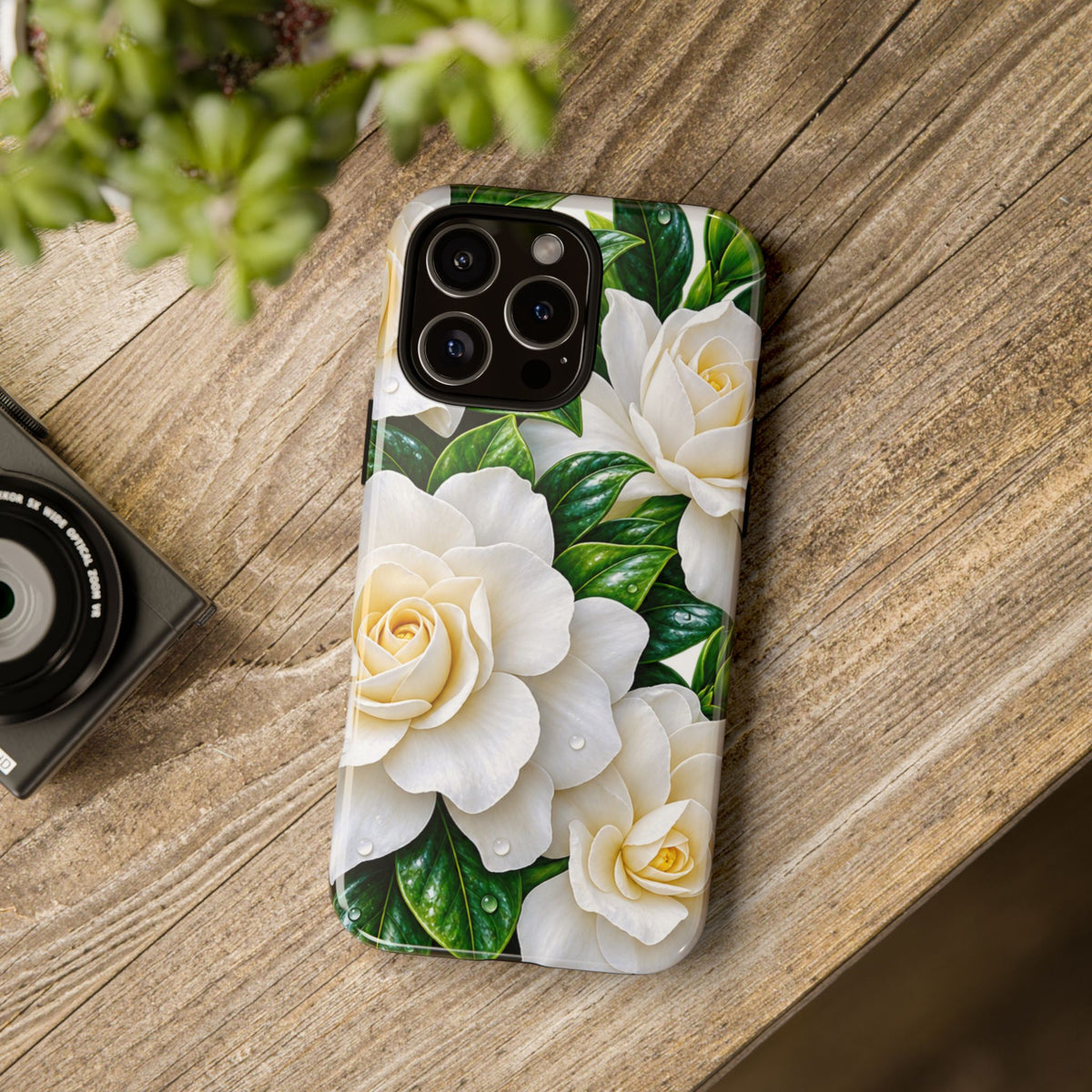 Floral Camellia Tough Case — White Gardenia Phone Cover