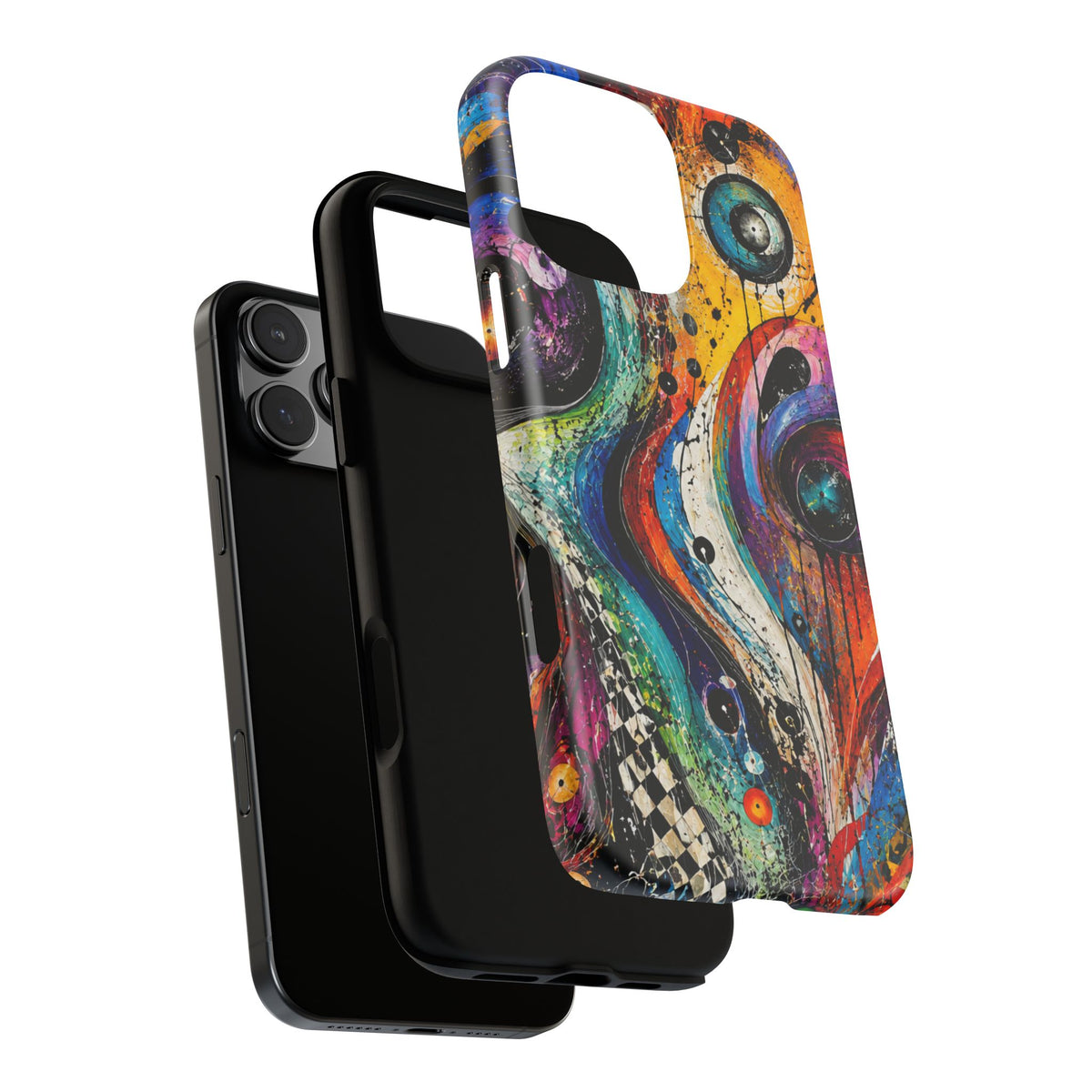 Abstract Cosmic Swirl Phone Case — Colorful Artistic iPhone Tough Case