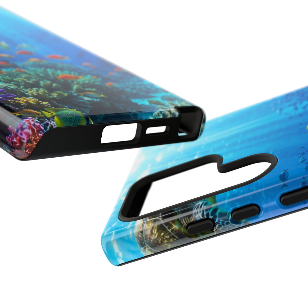 Underwater Ocean Life Tough Phone Case — Coral Reef & Sea Turtle Protective Cover