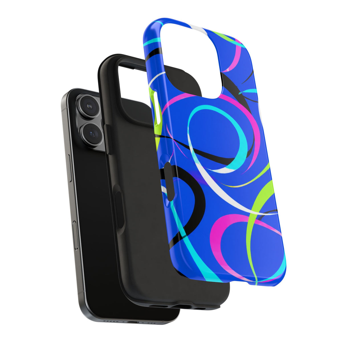 Tough Phone Case — Blue Abstract Swirl Protective Cover