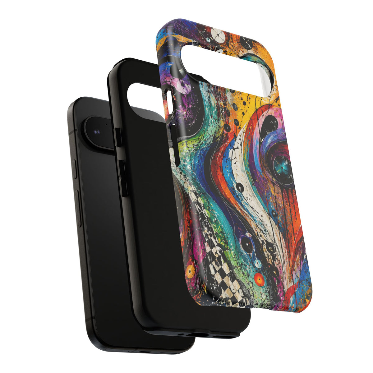 Abstract Cosmic Swirl Phone Case — Colorful Artistic iPhone Tough Case